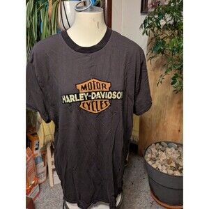 Men's lot of Three SS screen printed black Harley tees sz XL